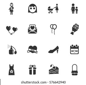 mother day vector icons for user interface design