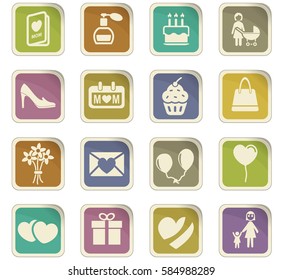 mother day vector icons for user interface design