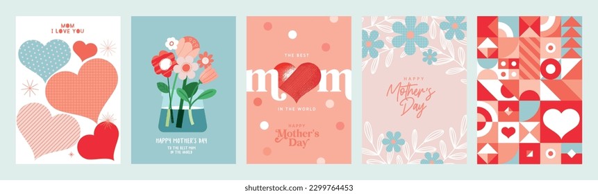 Mother day vector illustrations. Set of concepts for background, greeting card, web and social media banner, marketing material.