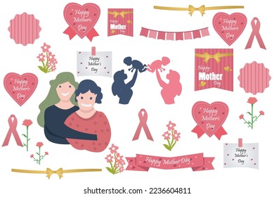 mother day vector set, banner poster  illustration design for greeting  mother day