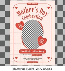 mother days print template design vector layout celebration party design template