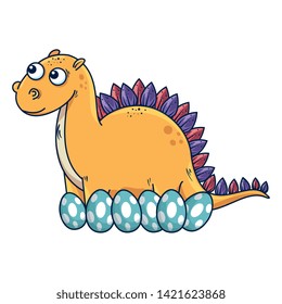 mother diplodocus care of their eggs comic character