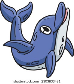 Mother Dolphin Cartoon Colored Clipart 