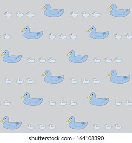 mother ducks and ducklings seamless pattern added to swatches