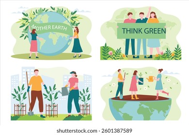 Mother Earth Day April 22  Eco Friendly Illustrations and Sustainability Awareness