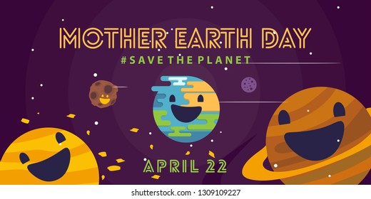 Mother Earth Day Banner Illustration Of Space