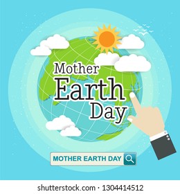 Mother earth day concept with globe and green. World environment day.