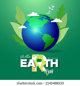 Mother Earth day Concept vector illustration art 