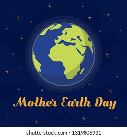 Mother earth day flat background