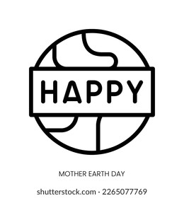 mother earth day icon. Line Art Style Design Isolated On White Background
