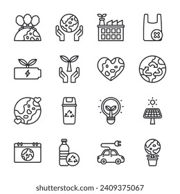 Mother Earth Day icon set