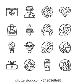 Mother Earth Day icon set
