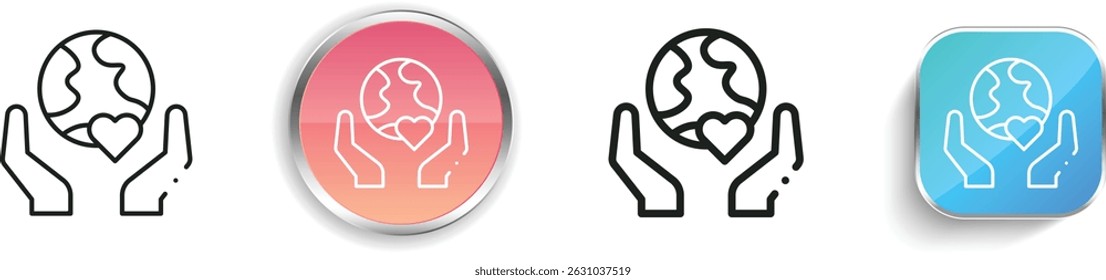 mother earth day icon. Thin Linear, Regular and Button Style Design Isolated On White Background