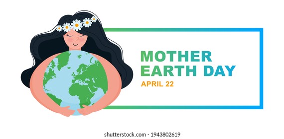 Mother Earth Day Poster Concept. Horizontal banner.