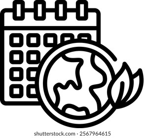 Mother Earth Day Vector Lineal Icon On White Background.