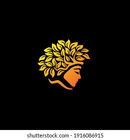 mother earth logo concept for nature and beauty logo company. 
mother earth is symbol spirit, live, nature and beauty. 
vector logo, symbol, sign, or mark design illustration