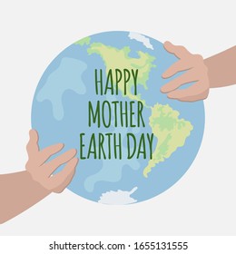MOTHER EARTH Planet Holiday Party Vector Illustration