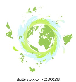 Mother Earth quickly rotating about the axis