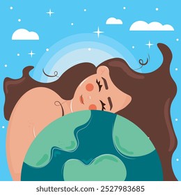 mother earth vector illustration. earth day.