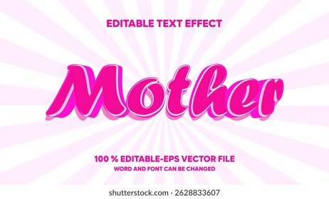 Mother Editable text Effect design for  mother's day
