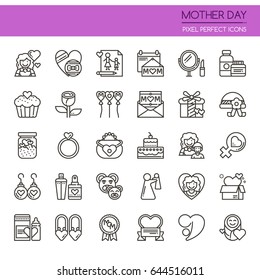 Mother Elements , Thin Line and Pixel Perfect Icons
