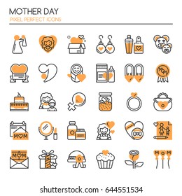 Mother Elements , Thin Line and Pixel Perfect Icons
