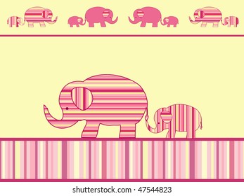 Mother elephant and baby elephant. Vector illustration.