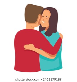 Mother embrace her son icon cartoon vector. Family love. Warm support