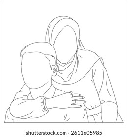 A mother embracing her son in a loving embrace