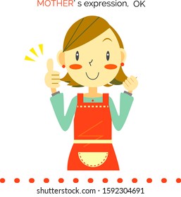 mother expression face of happy