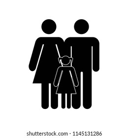Mother father and daughter family group icon vector icon. Simple element illustration. Mother father and daughter family group symbol design. Can be used for web and mobile.