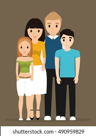 Mother father and kids icon. family relationship and generation theme. Colorful design. Vector illustration