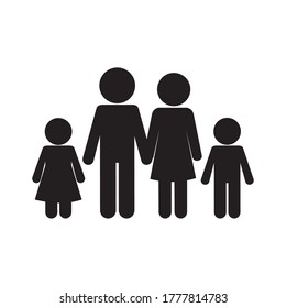 Mother father son and daughter avatar silhouette style icon design, Family relationship and generation theme Vector illustration