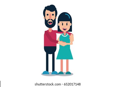 Mother & Father - White background