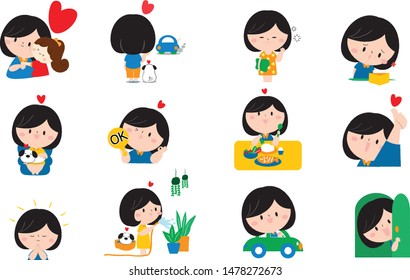 Mother feeling take care cartoon vector