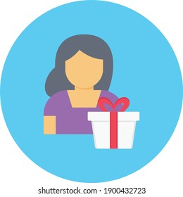 mother gift vector flat colour icon