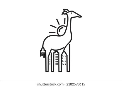 The mother giraffe image looks very simple as it only requires a few black lines to create it