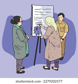 eine Mutter hält eine Präsentation ab