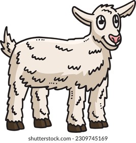 Mother Goat Cartoon Colored Clipart Illustration