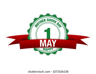 Mother Goose Day. 1st Of May. Vector Red