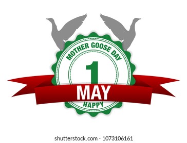 Mother Goose Day. 1Th May. Vector Red