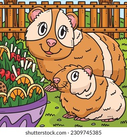 Mother Guinea Pig and Baby Guinea Pig Colored 