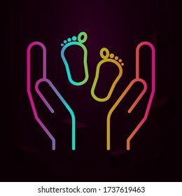 Mother hands, baby feet nolan icon Simple thin line, outline vector of Maternity icons for ui and ux, website or mobile application