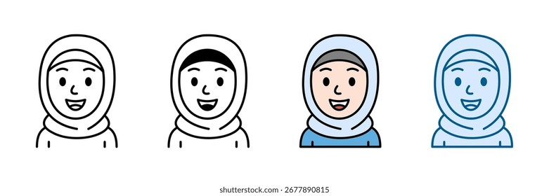 Mother Headscarf Icon Set Multiple Style Collection