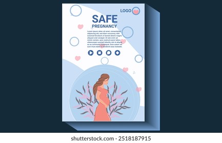 Mother Health related flyer with cartoon art, simple color and nice background. 