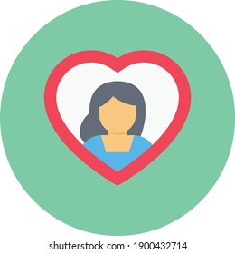 icono de color plano del vector de corazón madre