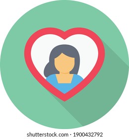 mother heart vector flat colour icon