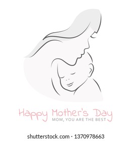mother with her baby happy mothers day bright greeting card vector illustration EPS10