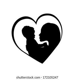 Mother And Baby Silhouette Images, Stock Photos & Vectors | Shutterstock