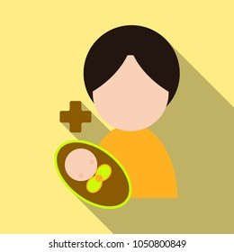 Mother and her baby. Isolated objects on background. Vector illustration.